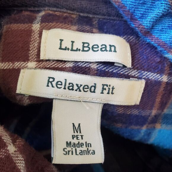 L.L.Bean Women's M Scotch Plaid Flannel Shirt Full Zip Hoodie Warm Relaxed Fit - Picture 3 of 15